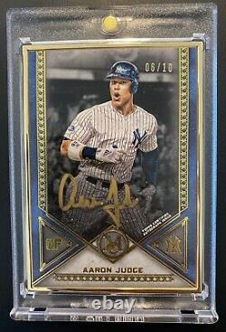2019 Topps Museum Aaron Judge Gold Framed Gold Ink Auto #6/10 Yankees #MFA-AJU