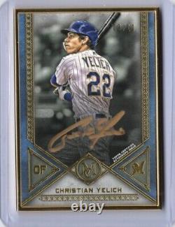 2019 Topps Museum Collection Christian Yelich Gold Framed On Card Auto 03/10