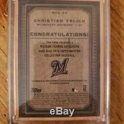 2019 Topps Museum Collection Christian Yelich Wood Framed Auto 1/1