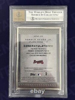 2019 Topps Museum Collection Framed Autograph Patch 1/1 Ronald Acuna Jr BGS 9/10