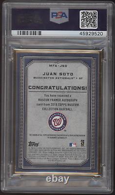 2019 Topps Museum Collection Juan Soto Gold Framed Auto Autograph /10 1/1