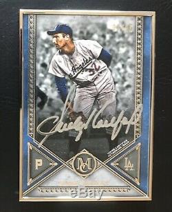 2019 Topps Museum Collection Sandy Koufax Framed Silver Auto Mint #'d/15