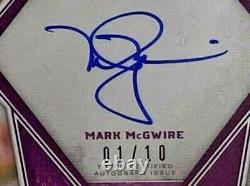 2019 Topps Transcendent Mark McGwire Gold Framed Auto Purple Variant 1/10