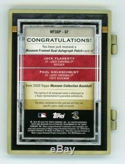 2020 Museum Collection Paul Goldschmidt Jack Flaherty 1/1 Framed Logo Patch Auto