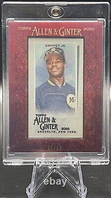 2020 Topps A&G KEN GRIFFEY JR Red-Framed Mini Cloth #d /10 NM+ withOne-Touch RARE