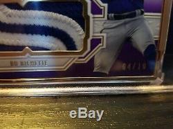 2020 Topps Definitive BO BICHETTE RC ON-CARD AUTO GOLD FRAME PATCH, PURPLE 4/10