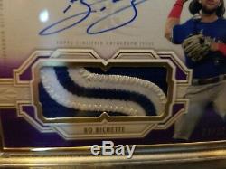 2020 Topps Definitive BO BICHETTE RC ON-CARD AUTO GOLD FRAME PATCH, PURPLE 4/10