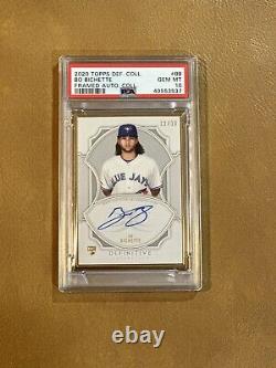 2020 Topps Definitive Collection Bo Bichette Rookie Framed Auto /30, PSA 10