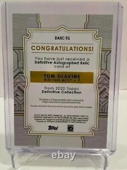 2020 Topps Definitive Collection Framed Purple Tom Glavine PATCH AUTO 5/5 METS