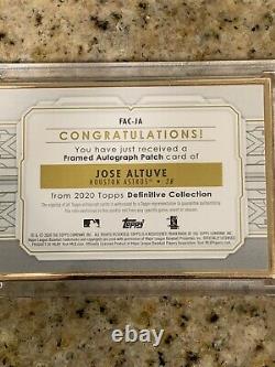 2020 Topps Definitive Jose Altuve Gold Framed Autograph Patch 10/10 3 Color