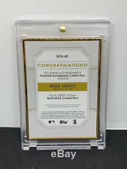 2020 Topps Definitive Mike Trout Gold Framed Auto True 1/1 LA Angels Red MVP