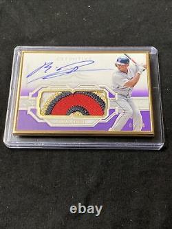 2020 Topps Definitive Rafael Devers Patch Auto Gold Framed Purple #09/10 Red Sox