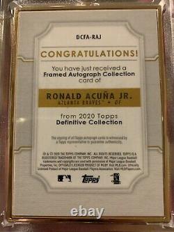 2020 Topps Definitive Ronald Acuna Acuña Auto Red Framed 1/1. True 1 Of 1