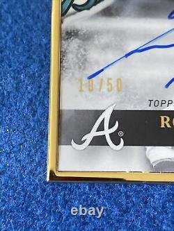 2020 Topps Gold Label Framed Autographs Blue #GLARA Ronald Acuna Jr. 10/50