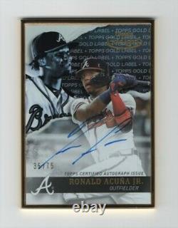 2020 Topps Gold Label GOLD FRAMED Auto RONALD ACUNA JR /75 Braves Autograph