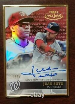 2020 Topps Gold Label Juan Soto Framed On Card Auto Red Parallel 17/25 Nationals