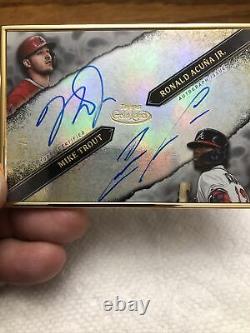 2020 Topps Gold Label Mike Trout Ronald Acuna Jr. Dual Framed Auto 4/5. Hot