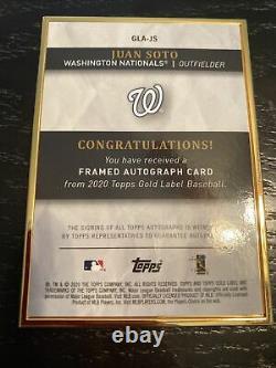 2020 Topps Gold Label Nationals Juan Soto Framed Auto Card Blue /50 Wow