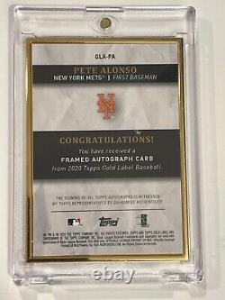 2020 Topps Gold Label Pete Alonso Framed Rookie Black auto /75 RC Rookie NY METS