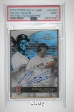 2020 Topps Gold Label Rafael Devers Framed Auto PSA 9 Pop One Boston Red Soxs