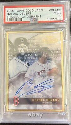 2020 Topps Gold Label Rafael Devers Framed Auto PSA 9 Pop One Boston Red Soxs
