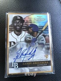 2020 Topps Gold Label Randy Arozarena Rookie Gold Framed Auto Tampa Bay Rays