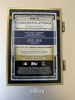 2020 Topps Museum Aaron Judge Torres Dual Auto Patch Gold Frame Booklet 1/1