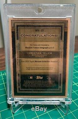2020 Topps Museum Collection Christian Yelich 1/1 Wood Frame Auto