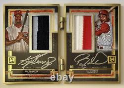 2020 Topps Museum Collection Ken Griffey & Barry Larkin Dual Patch Auto Book 1/1