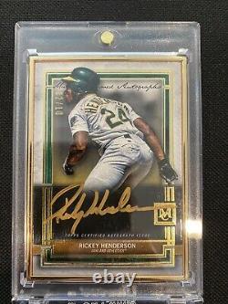 2020 Topps Museum Collection Rickey Henderson Gold Frame Gold On-Card Auto #2/10