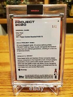 2020 Topps Project 2020 #4 Mike Trout Ermsy GOLD FRAME 1/1 WOWW GRAIL