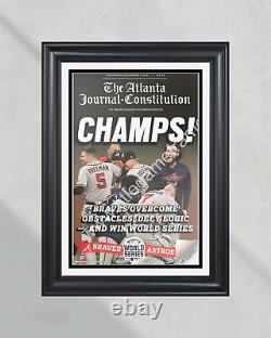 2021 Atlanta Braves World Series Champions Framed Front Page Newspaper Print Ch
