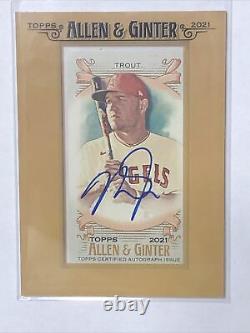 2021 TOPPS ALLEN & GINTER MIKE TROUT GOLD FRAMED ON CARD AUTO MINI Autograph