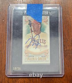 2021 Topps Allen & Ginter Black Frame Mini Auto Mike Trout #18/25! Angels