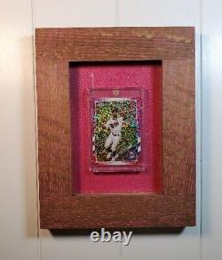 2021 Topps Bryron Buxton Pink Refractor /350 framed colored 1/4 sawn white oak