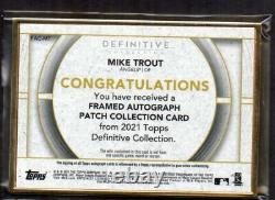 2021 Topps Definitive Auto Mike Trout Gold Framed Autograph Patch 10/10