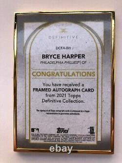 2021 Topps Definitive BRYCE HARPER Framed Auto Purple /5