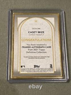 2021 Topps Definitive Casey Mize RC Gold Frame On Card Auto /10 Detroit Tigers