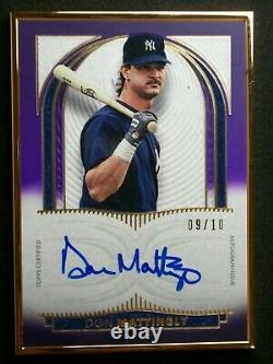 2021 Topps Definitive Collection Framed Auto Don Mattingly Yankees Purple 9/10