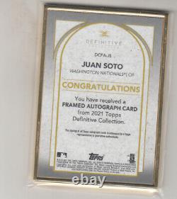 2021 Topps Definitive Collection Juan Soto Autograph Framed Card 18/30