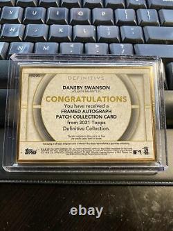 2021 Topps Definitive GOLD FRAME Dansby Swanson Auto Relic Braves 1/1 One Of One