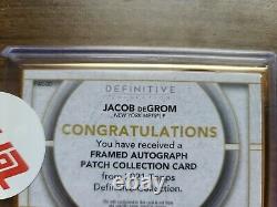 2021 Topps Definitive Jacob DeGrom Gold Framed Patch Auto 06/10