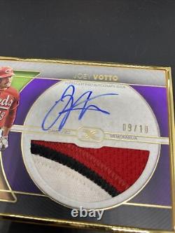 2021 Topps Definitive Joey Votto Gold Framed Purple Patch Auto 09/10 REDS