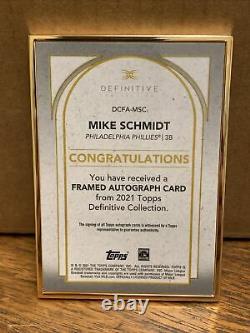 2021 Topps Definitive Mike Schmidt 02/30 Gold Framed On Card Auto Phillies SP