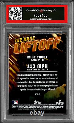 2021 Topps Fire we Have Liftoff Gold Minted #WHL-1 Mike Trout CGG 10 Gem Mint