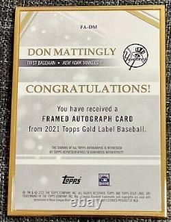 2021 Topps Gold Label 10/10 Auto Framed Refractor Don Mattingly Yankees