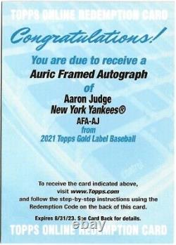 2021 Topps Gold Label AARON JUDGE Auric Framed Auto
