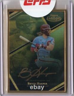 2021 Topps Gold Label Bryce Harper Gold Framed Auric On Card Autograph PHILLIES