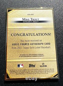 2021 Topps Gold Label Framed Auto AFA-MT Mike Trout Angels Auric