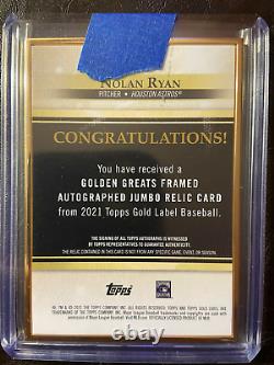 2021 Topps Gold Label Golden Greats Autographed Nolan Ryan Bat Relic /25